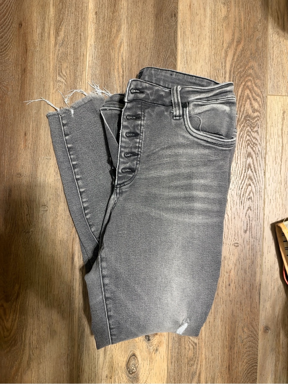 Kut from the Kloth Grey Skinny Button-Fly Jeans